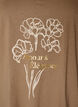 T-shirt i bomuld med frontprint og V-hals, Brun, Packshot image number 2