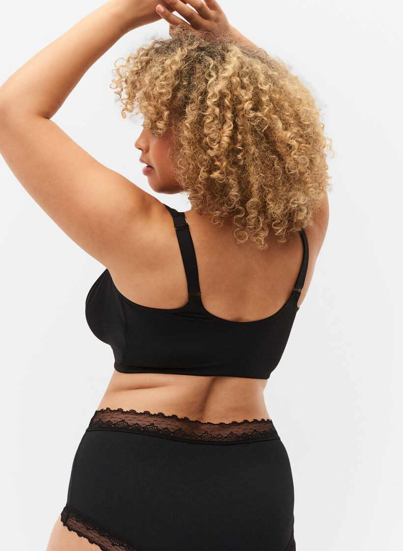 Blød bh med frontlukning, Black, Model image number 1