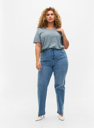 Megan jeans med ekstra høj talje, Light blue, Model image number 0