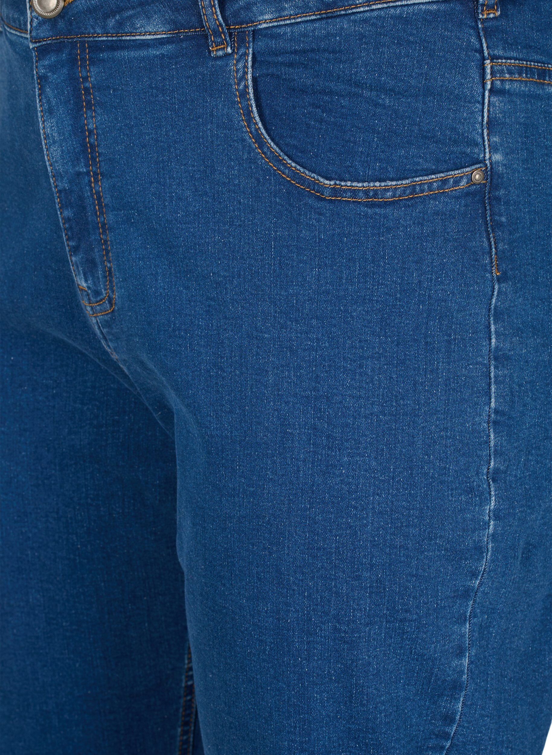 ZizziCropped Vera jeans med straight fit, Bl&aring;, Packshot image number 2