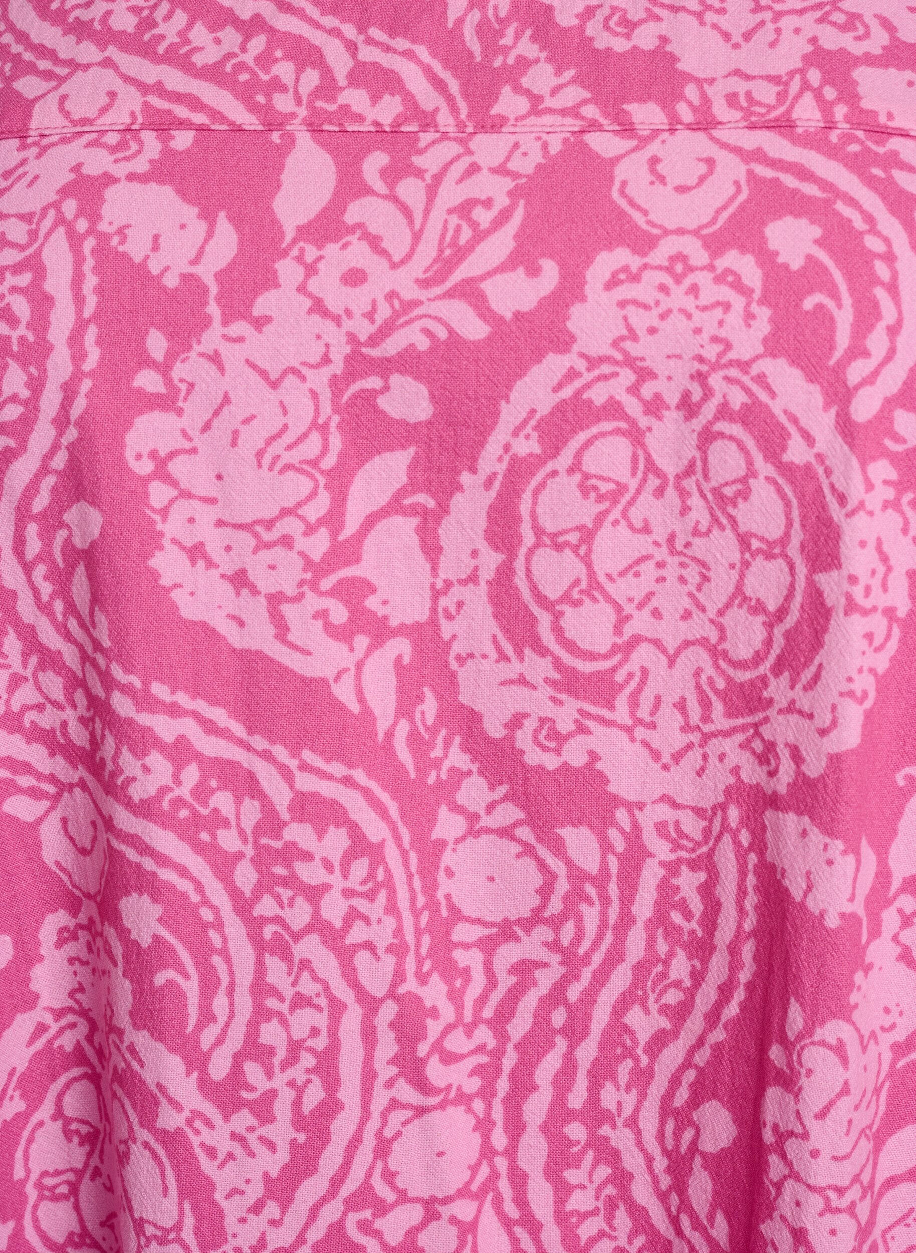 ZizziKort&aelig;rmet bomuldskjole med print, Lyser&oslash;d, Packshot image number 2