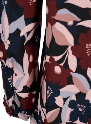 V-hals kjole med print, Black R. Flower AOP, Packshot image number 3