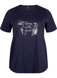 FLASH - T-shirt med motiv, Navy Blazer Bloom
