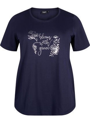 FLASH - T-shirt med motiv, Navy Blazer Bloom, Packshot image number 0