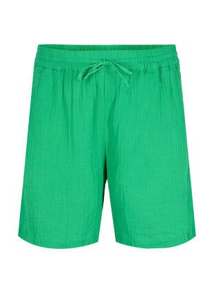 Shorts i bomuldsmusselin med lommer, Jolly Green, Packshot image number 0