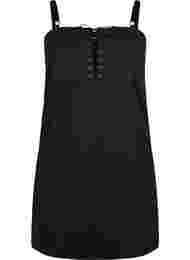 Kropsnær kjole med snøredetalje, Black, Packshot