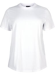 Basis t-shirt i bomuld med rund hals, Hvid