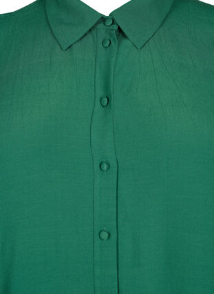 Viskoseskjorte med 3/4 ærmer og broderi detaljer, Hunter Green, Packshot image number 2