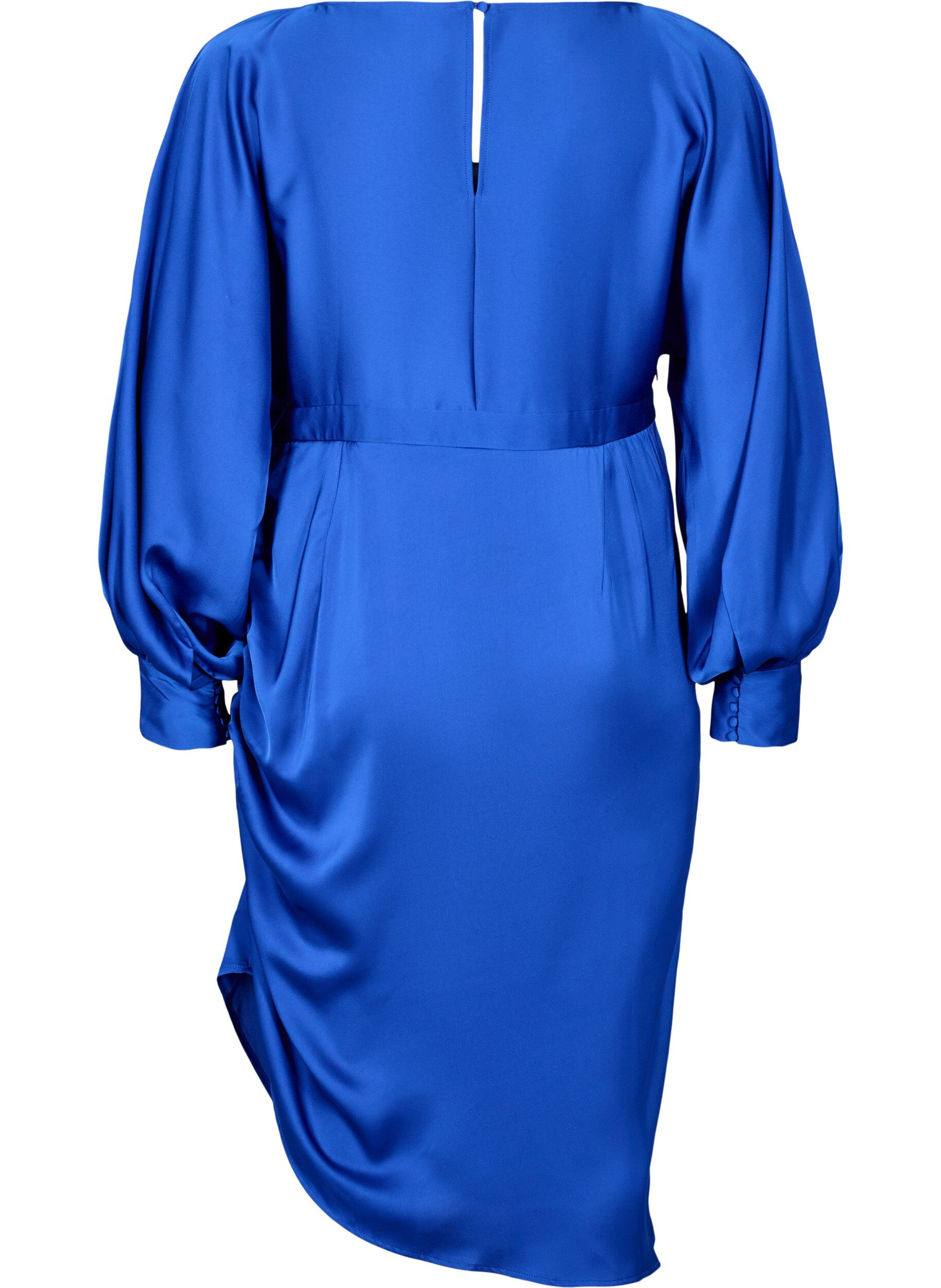 Zizzi Satinkjole med ballon&aelig;rmer, Surf the web, Packshot image number 1