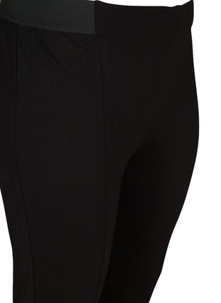 Cropped leggings med slids, Black, Packshot image number 2