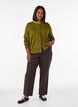 Strikcardigan med rund hals og knapper, Gr&oslash;n, Model image number 1