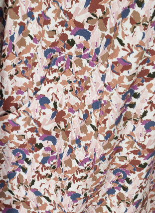 Kortærmet bomuldskjole med print, Powder Pink AOP, Packshot image number 3
