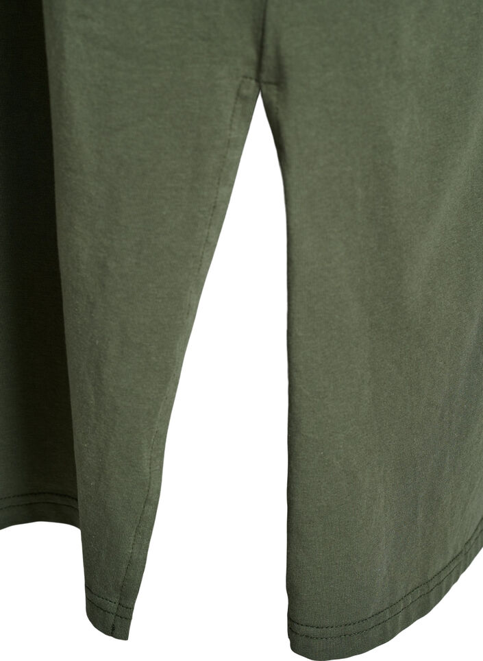 Midilang t-shirtkjole med V-hals, Gr&oslash;n, Packshot image number 3