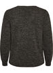 Jerseybluse med V-hals og lange &aelig;rmer, Sort, Packshot image number 1