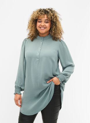 Tunika med smock, Chinois Green, Model image number 0