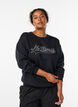 Sweatshirt med statement-detalje, Sort, Model image number 0