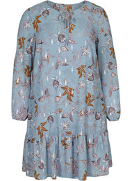 Langærmet kjole med blomsterprint, Light Blue AOP
