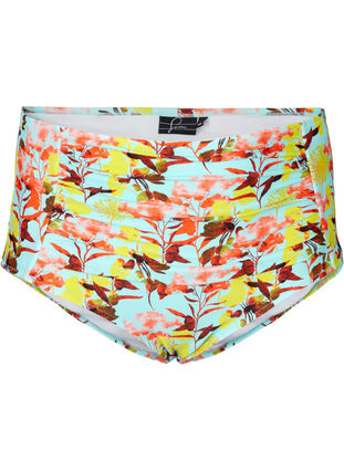 Printet bikini underdel med ekstra høj talje, Bright Flower, Packshot image number 0