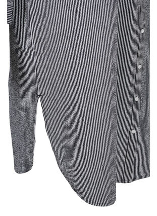 Stribet skjortekjole i bomuld, Black Stripe, Packshot image number 3