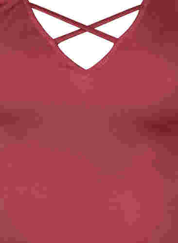 Badedragt med flæseærmer, Earth Red, Packshot image number 2