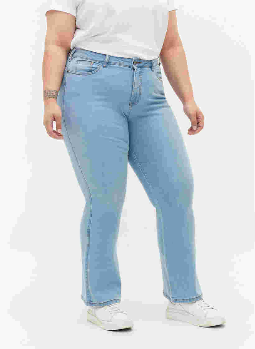 Ellen bootcut jeans med høj talje, Ex Lgt Blue, Model image number 2