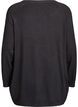 Strikbluse med knapper i siden, Sort, Packshot image number 1