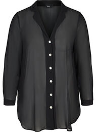 Langærmet tunika med knapper, Black