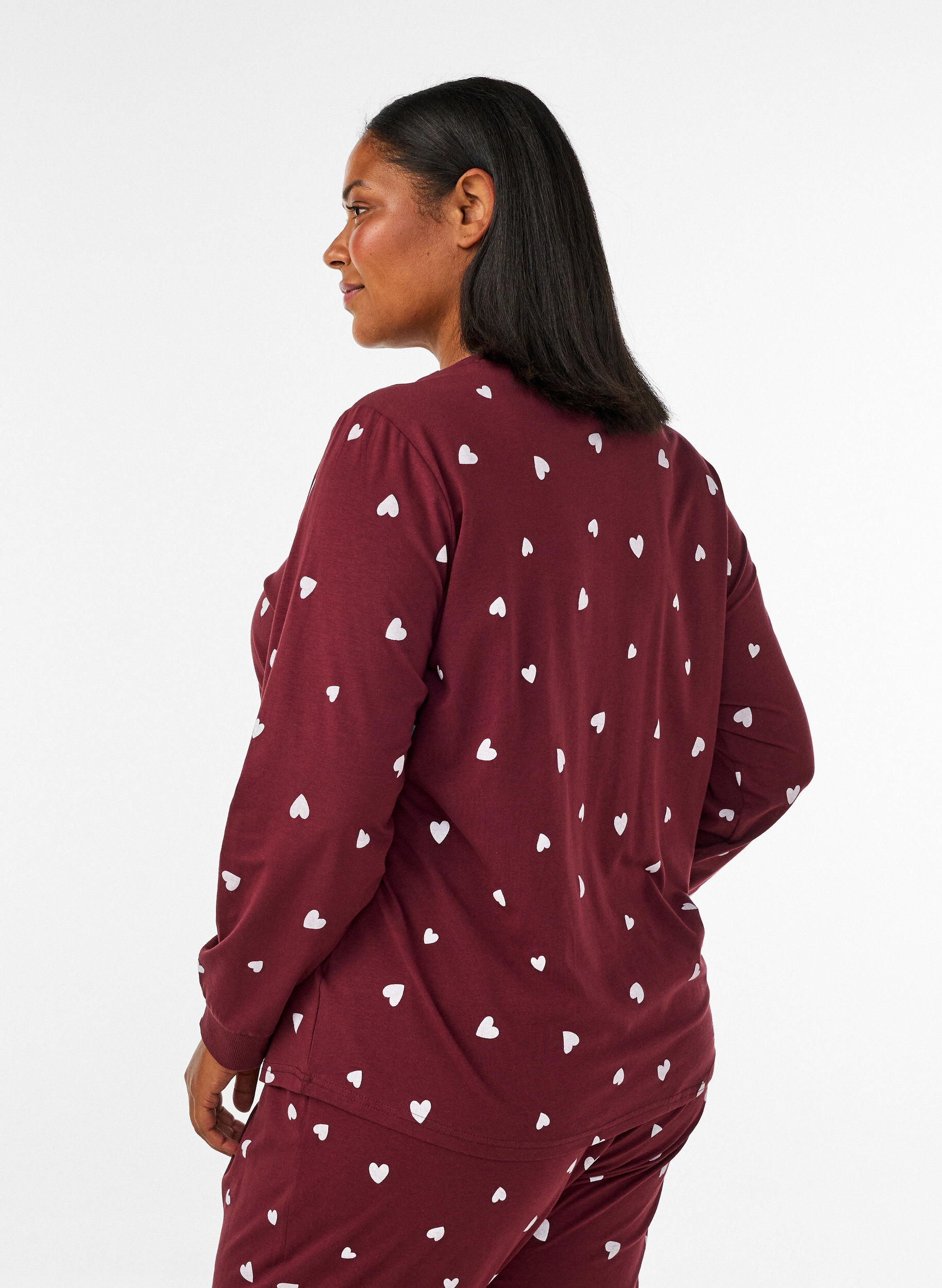 ZizziNatbluse med print, R&oslash;d, Model image number 2
