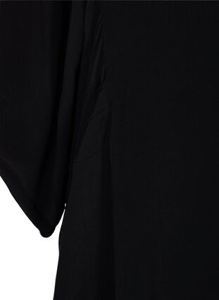 Viskose tunika med dekorative 3/4 ærmer, Black, Packshot image number 3