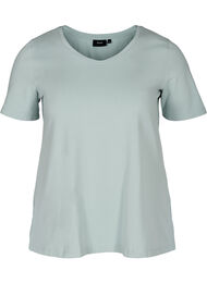Basis t-shirt med v-hals, Gray mist