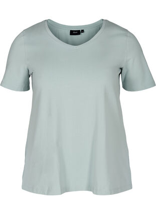 Basis t-shirt med v-hals, Gray mist, Packshot image number 0
