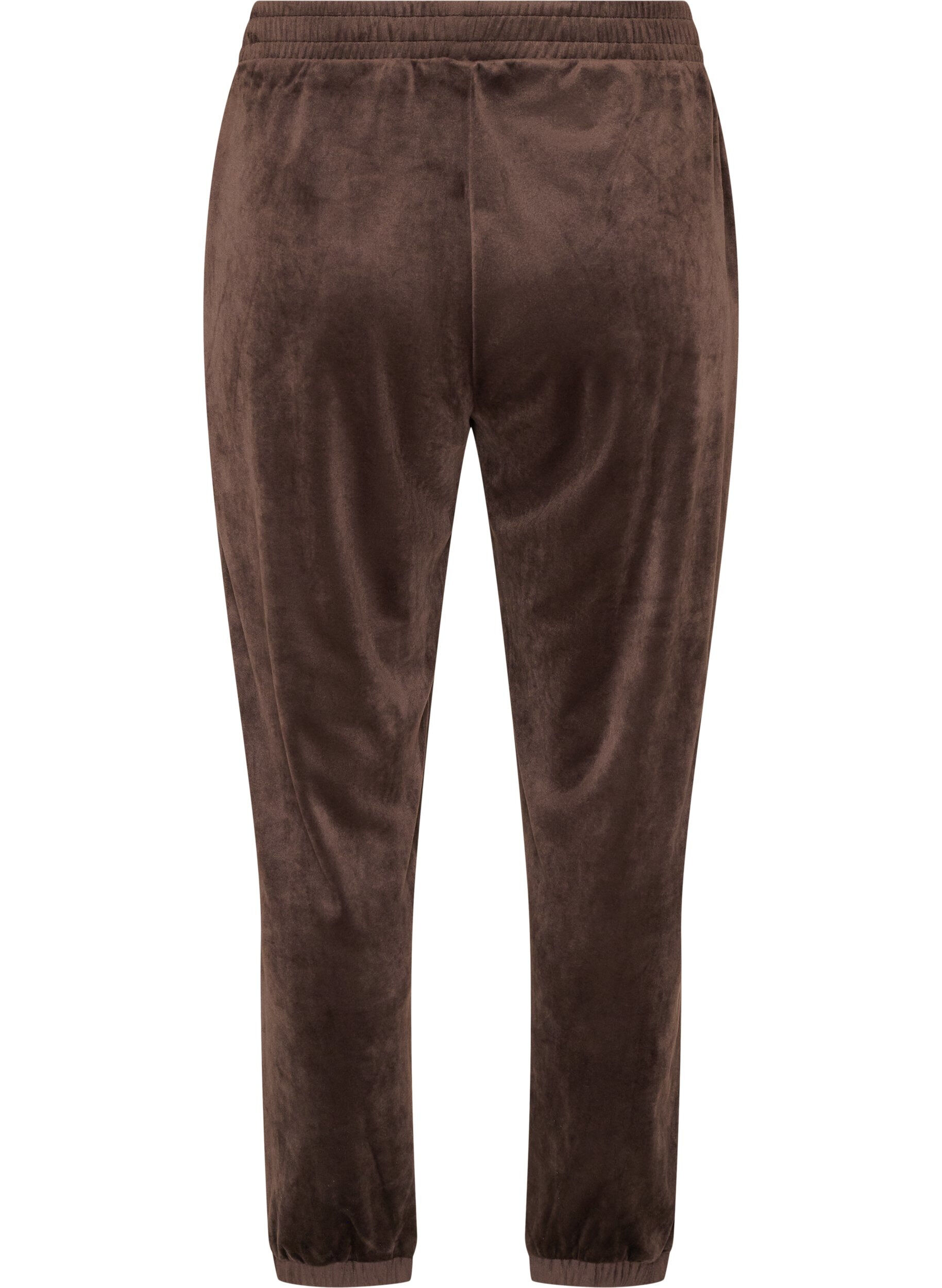 ZizziL&oslash;se bukser i velour, Brun, Packshot image number 1