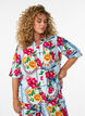 Skjortebluse med albuelange &aelig;rmer og farverigt print, Bl&aring;, Model image number 0