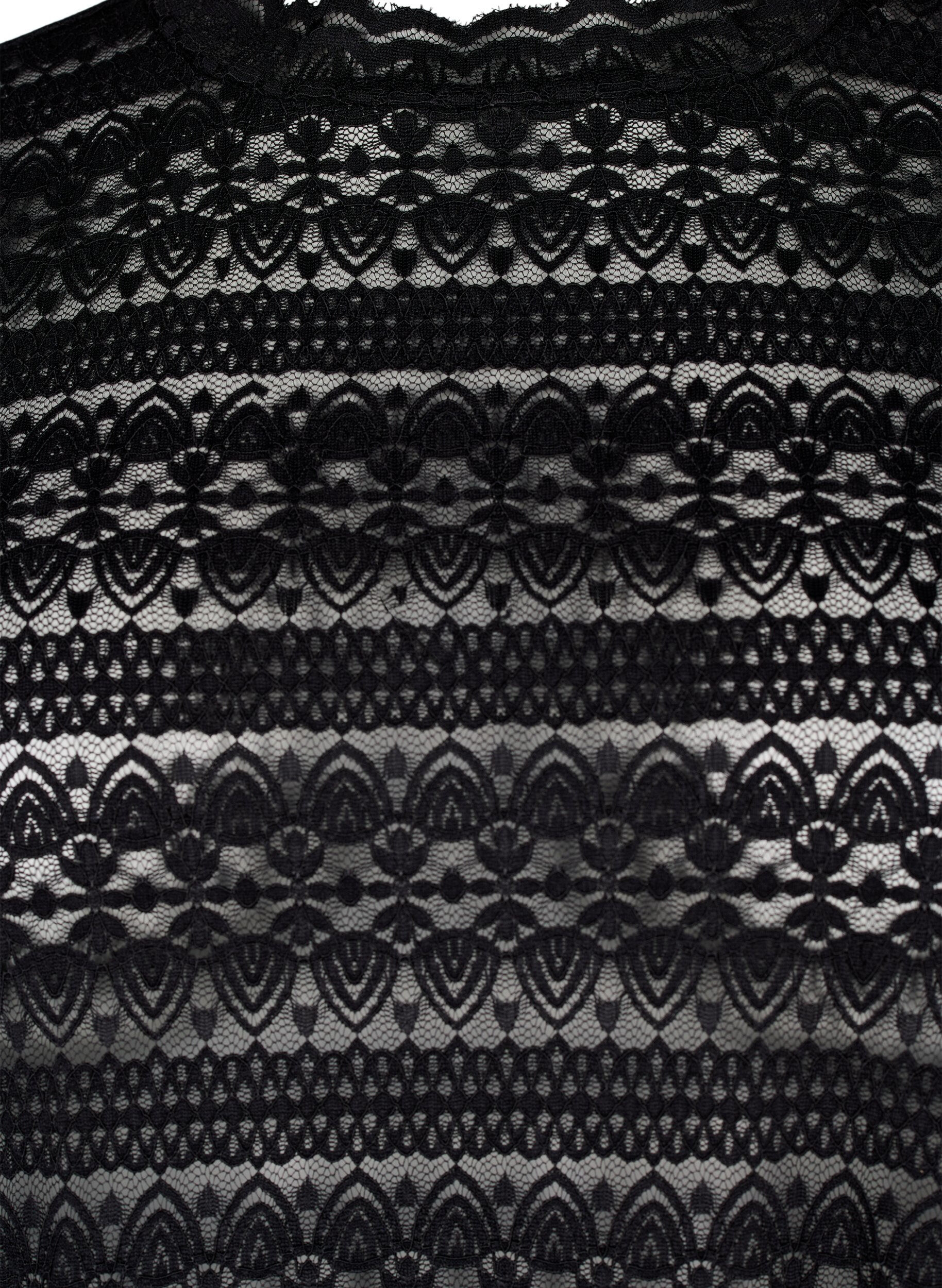 Zizzi Blondebluse med lange &aelig;rmer, Black, Packshot image number 2