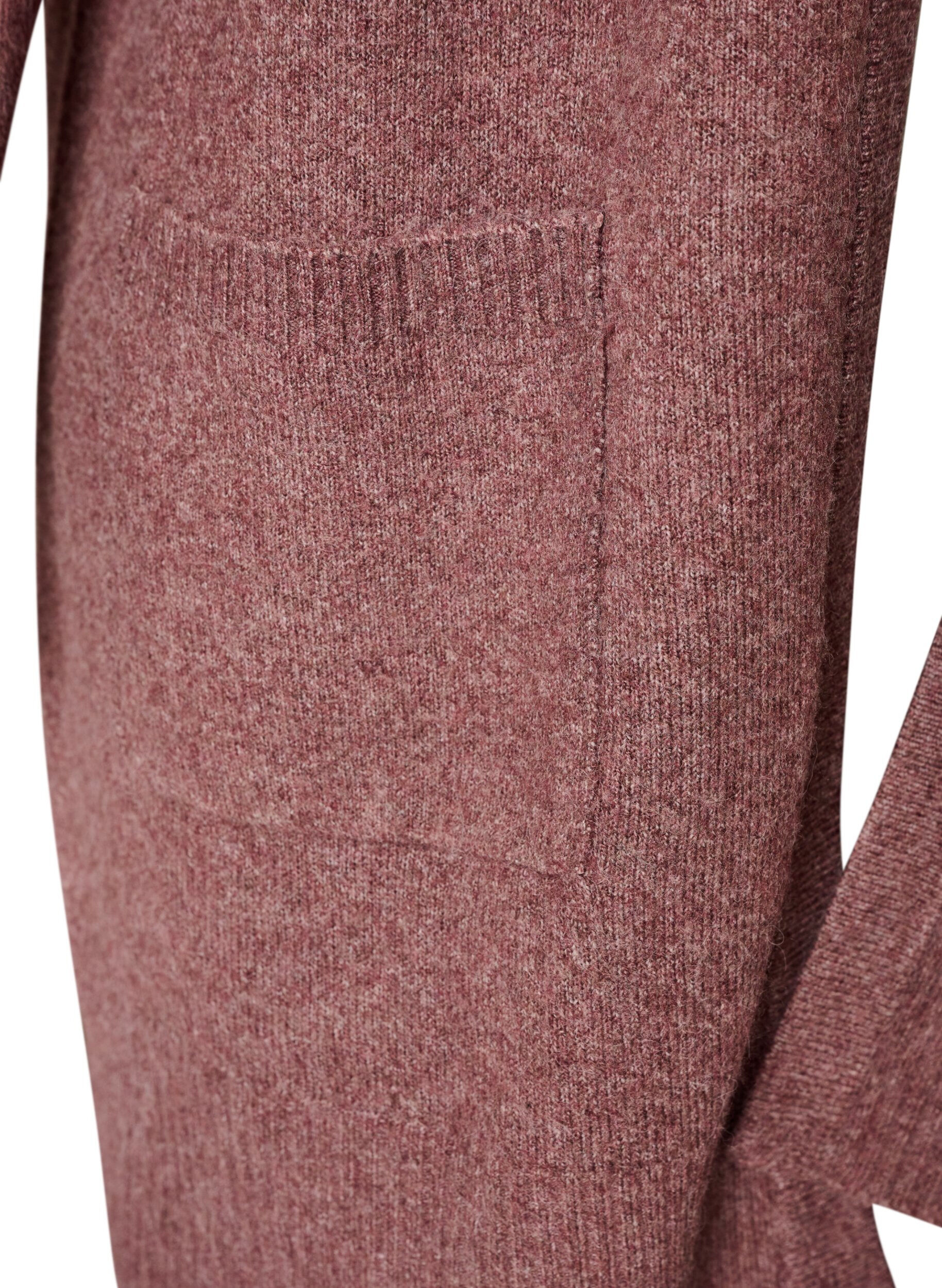 ZizziMeleret strik cardigan med lommer, Lyser&oslash;d, Packshot image number 3