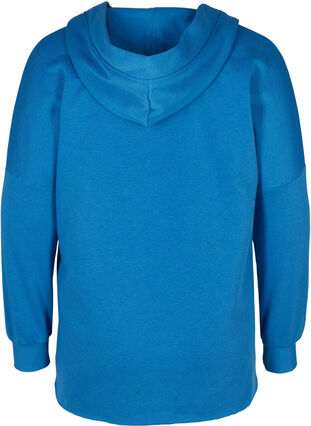 Sweatshirt med hætte og slids, Daphne Blue, Packshot image number 1