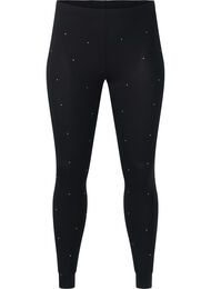 Viskose leggings med rhinesten, Black