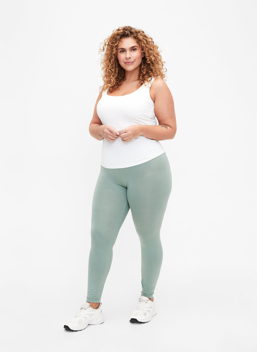 Basis leggings i viskose, Grøn, Model image number 1