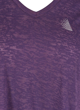 Mønstret trænings t-shirt med a-form , Plum Perfect1801, Packshot image number 2