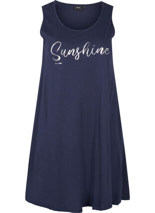 Ærmeløs bomulds kjole med a-shape, Night Sky SUNSHINE, Packshot image number 0