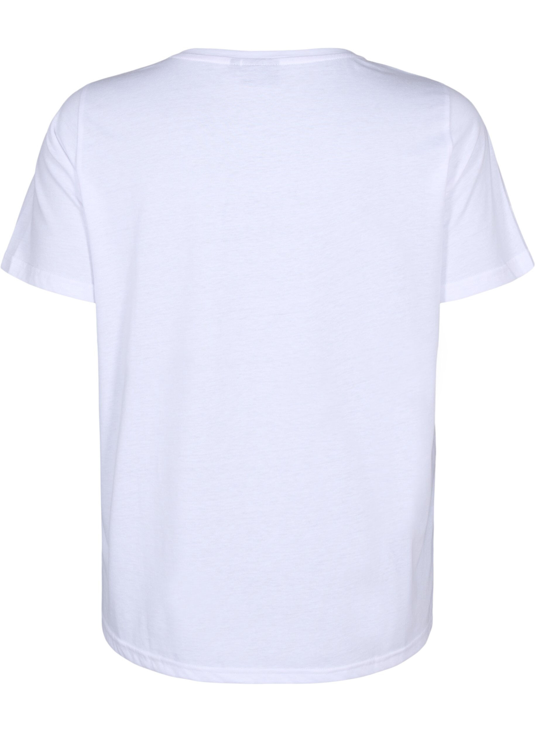 Zizzi FLASH - T-shirt med motiv, Bright White Love, Packshot image number 1