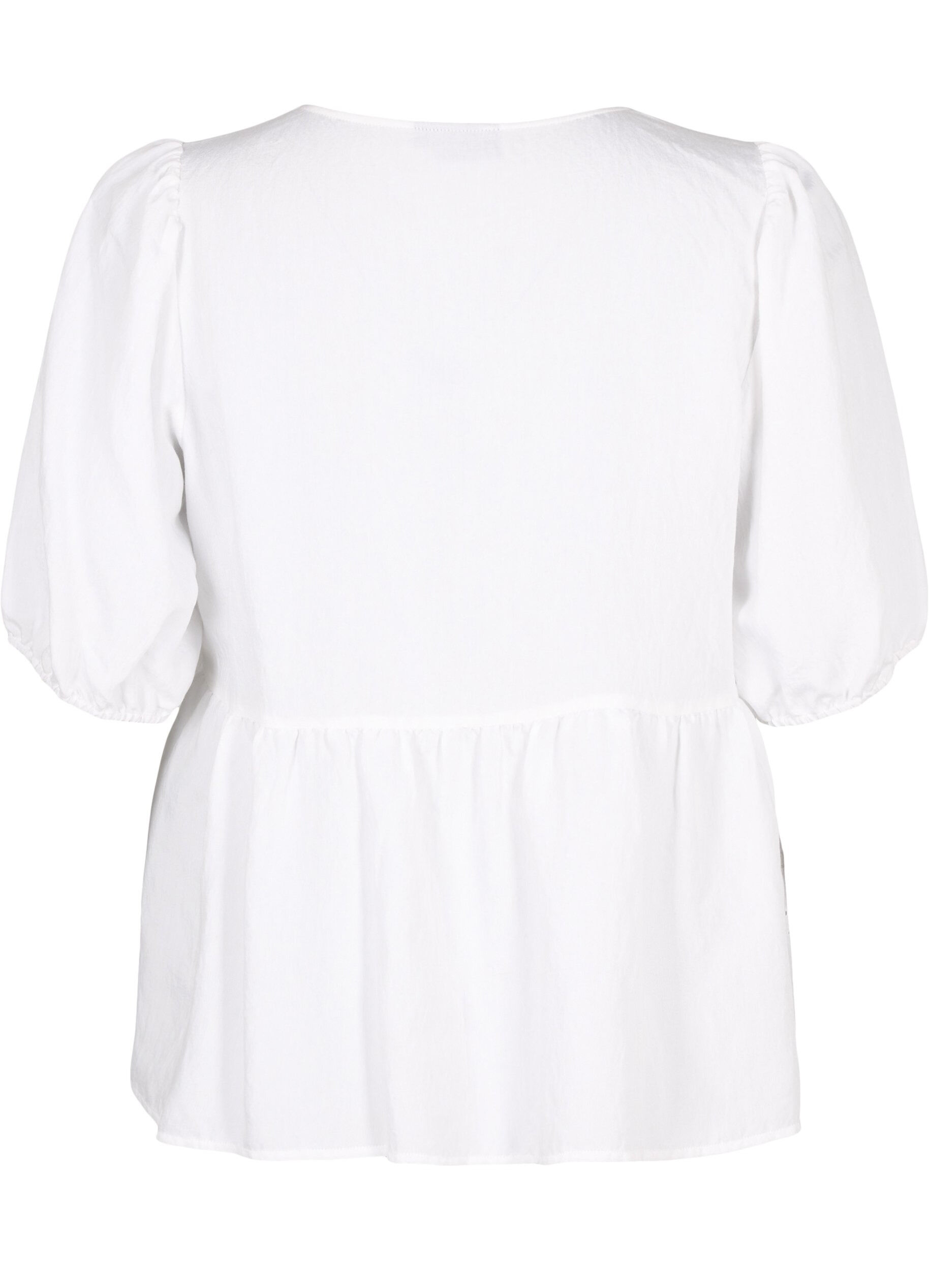 Zizzi Viskose bluse med broderi anglaise, Bright White, Packshot image number 1