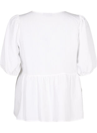 Viskose bluse med broderi anglaise, Bright White, Packshot image number 1