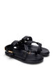 Wide fit - Lædersandal med fletremme, Sort, Packshot image number 1