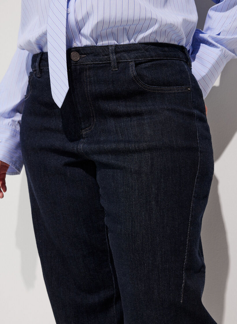 Barrel fit jeans med h&oslash;j talje, Bl&aring;, Model image number 2