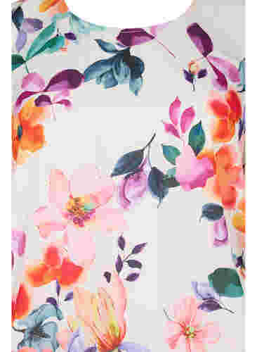 Blomstret bluse med smock, Buttercream Flower , Packshot image number 2