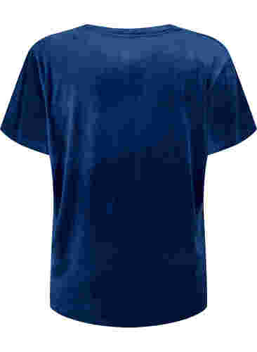 T-shirt i velour, Insignia Blue, Packshot image number 1