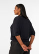 Jerseybluse med albuelange &aelig;rmer og balloneffekt, Sort, Model image number 2