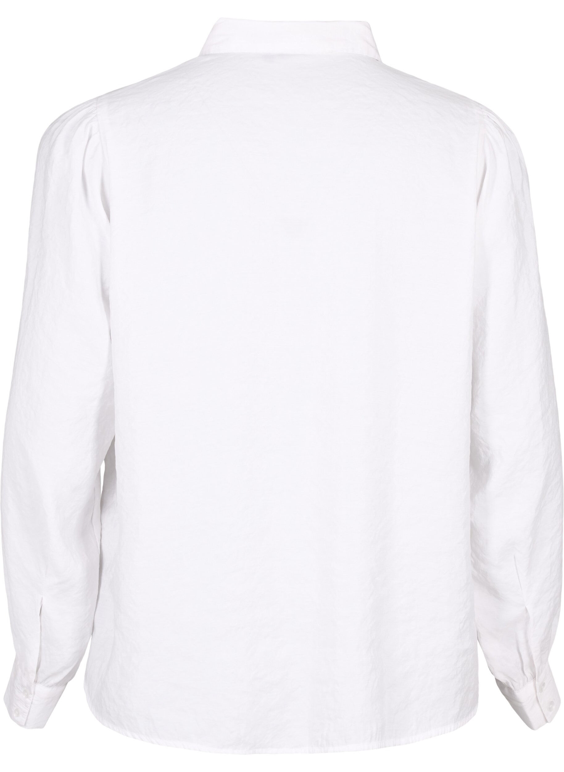 Zizzi Lang&aelig;rmet skjorte i TENCEL&trade; Modal , Bright White, Packshot image number 1