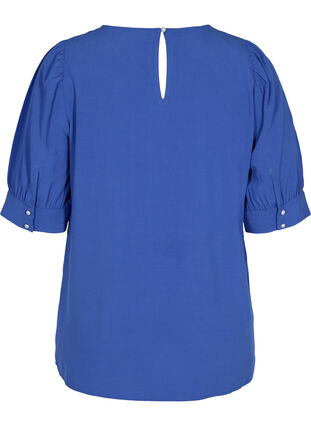 Bluse i viskose med a-shape, Dazzling Blue, Packshot image number 1